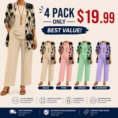 Women's Elegant Printed 3-Piece Set