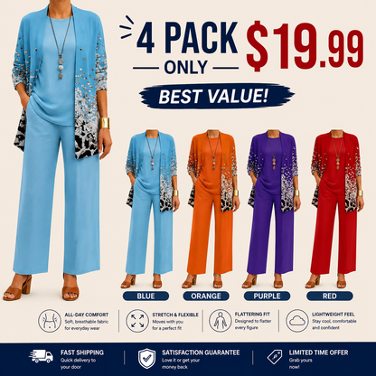 Women's Elegant Printed 3-Piece Set